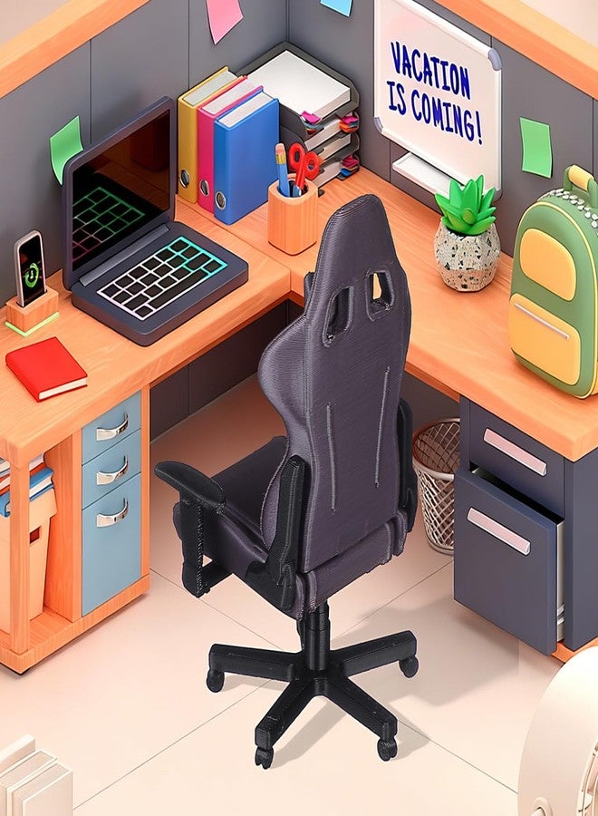 VOSAREA Miniature Gaming Chair Model Dollhouse Tiny Furniture Doll House Miniature Computer Chair for Office Decor Collector Gamer - Image 3